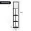 Sarantino Wood Etagere Floor Lamp in Tripod Shape 3 Wooden Shelves-1