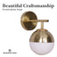 Sarantino Wall Lamp with Gold Metal Base and White Glass Shade-5