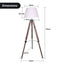 Sarantino Solid Wood Tripod Floor Lamp Adjustable Height White Shade-1