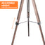 Sarantino Timber Tripod Floor Lamp Adjustable Height Taper Fabric-3