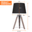 Sarantino Wooden Tripod Table Lamp With Black Taper Fabric Shade-1