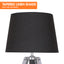 Sarantino Wooden Tripod Table Lamp With Black Taper Fabric Shade-2