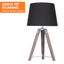 Sarantino Wooden Tripod Table Lamp With Black Taper Fabric Shade-4