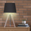 Sarantino Wooden Tripod Table Lamp With Black Taper Fabric Shade-5