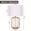 Sarantino Rose Gold Table Lamp with Linen Drum Shade-2