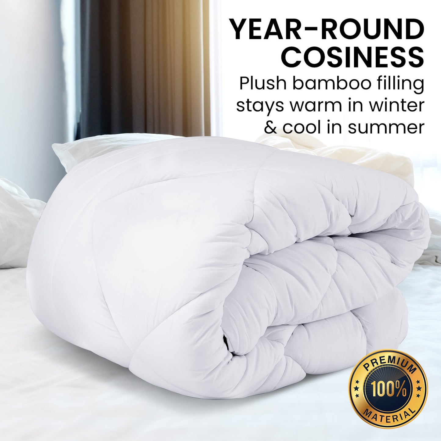 Laura Hill 800GSM Microfibre Bamboo Quilt Comforter Doona - Queen-6