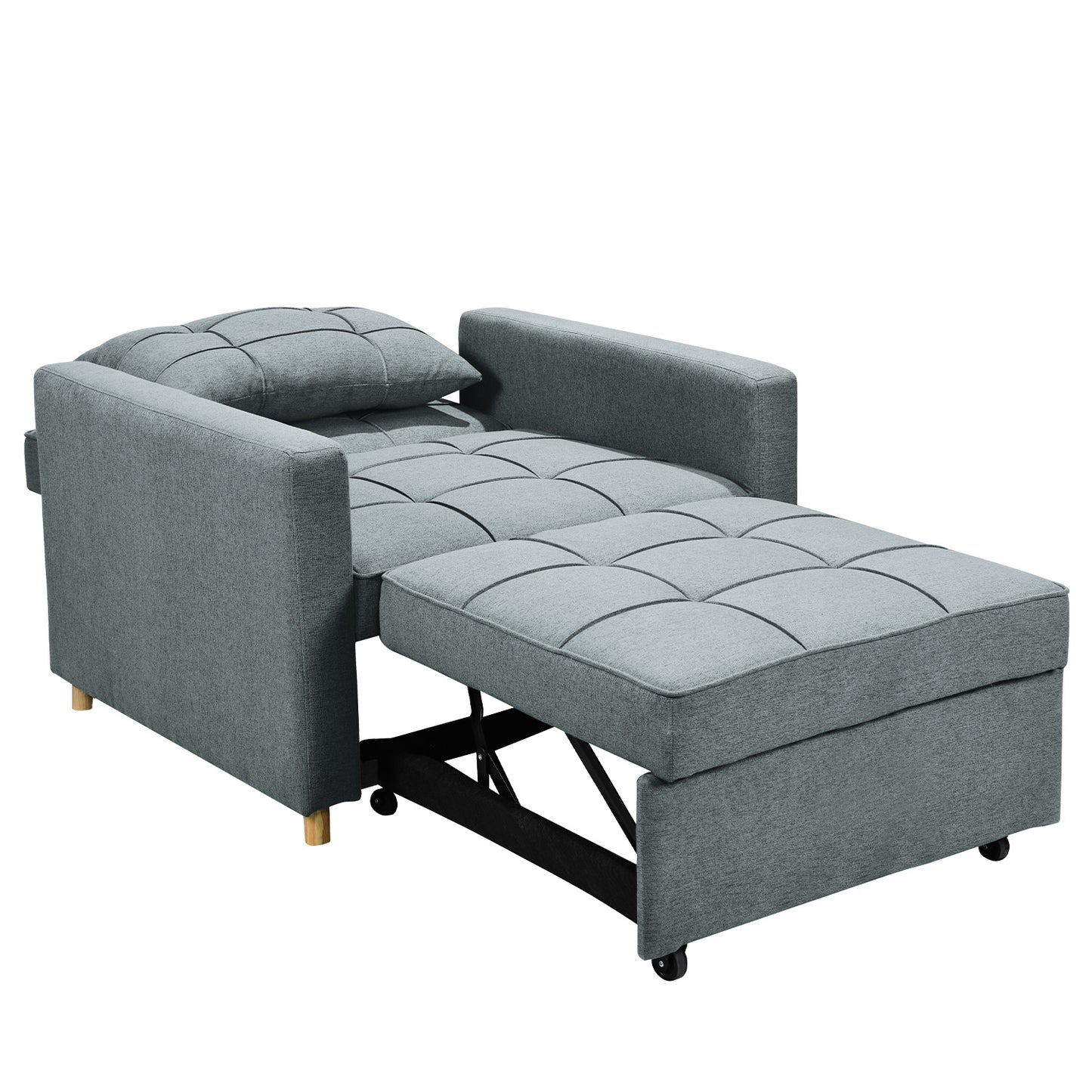 Sarantino Suri 3-in-1 Convertible Sofa Chair Bed -  Airforce Blue-1