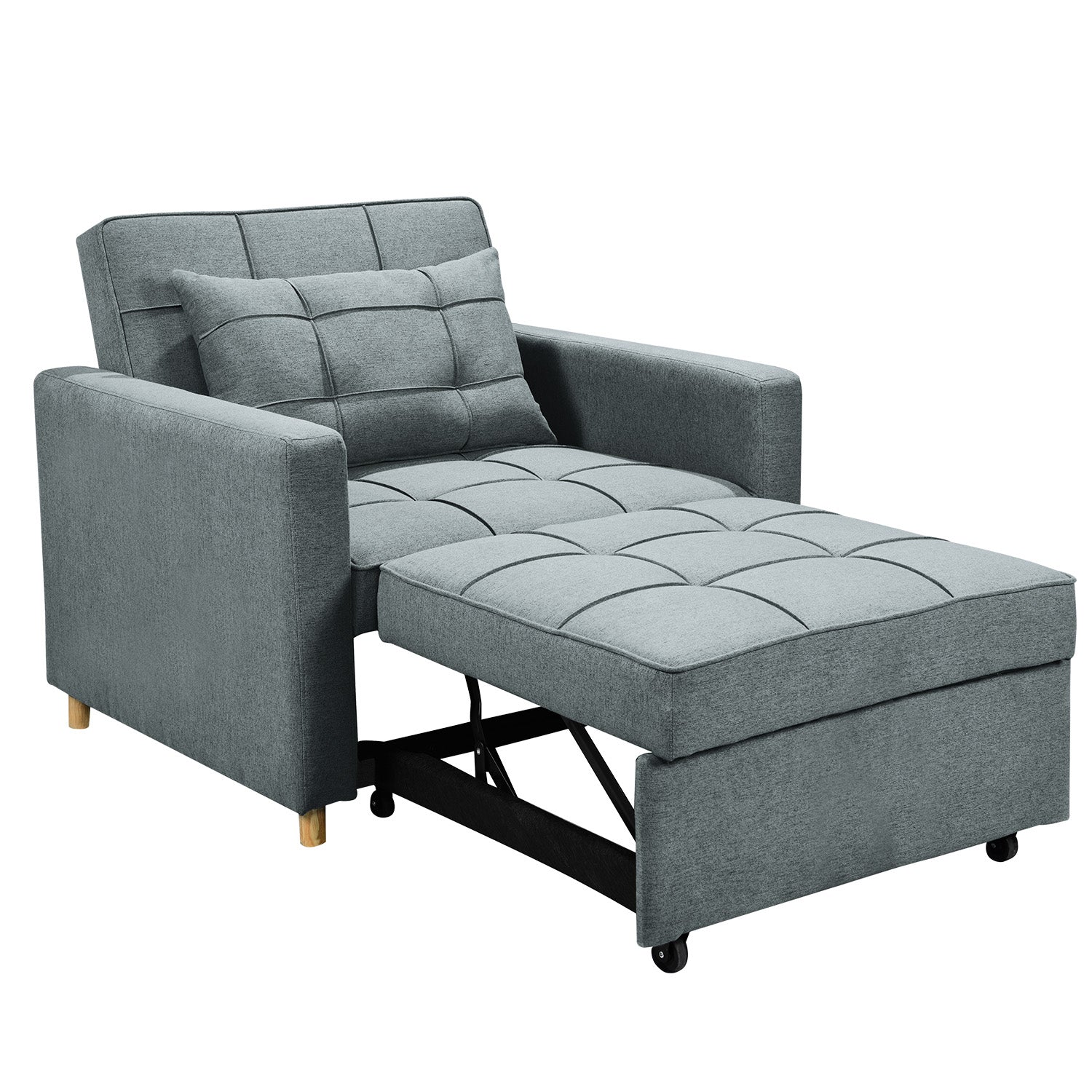 Sarantino Suri 3-in-1 Convertible Sofa Chair Bed -  Airforce Blue-4