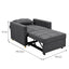 Sarantino Suri 3-in-1 Convertible Lounge Chair Bed - Dark Grey-3