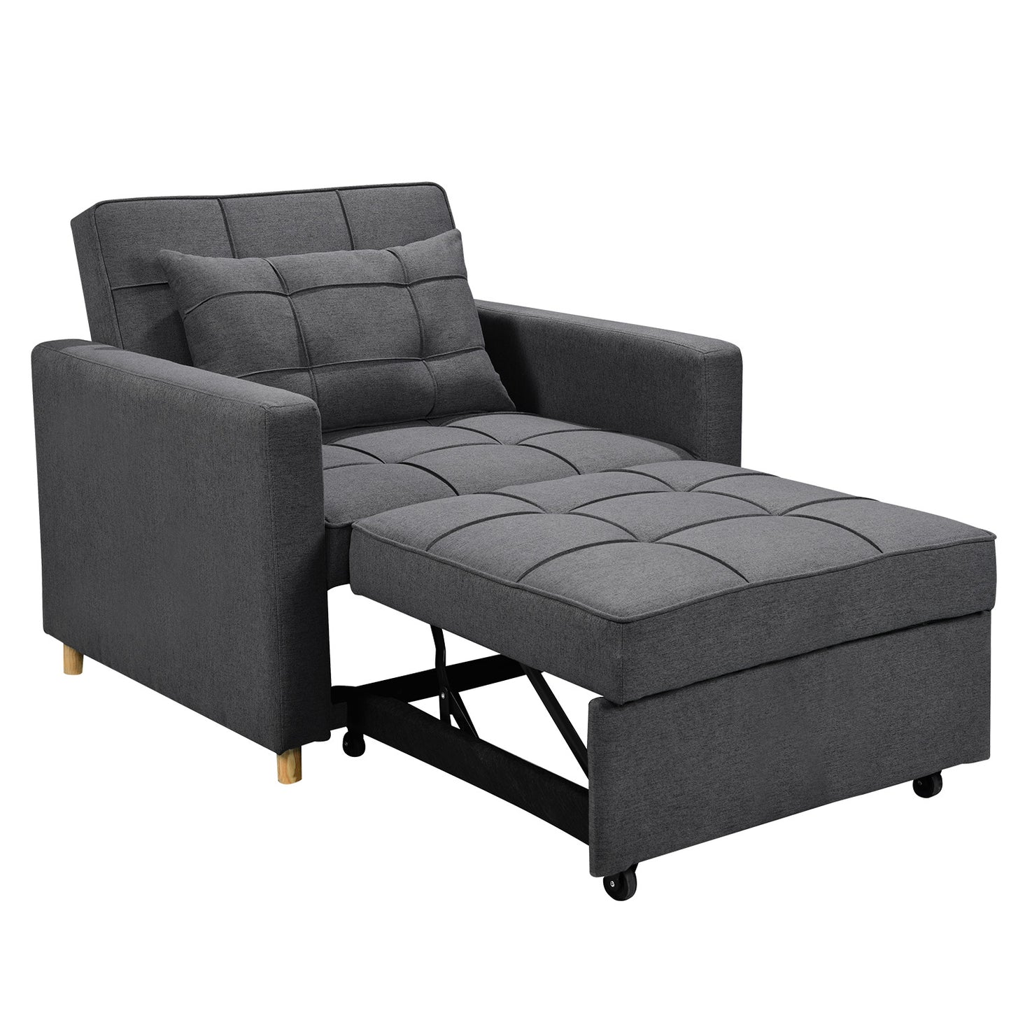 Sarantino Suri 3-in-1 Convertible Lounge Chair Bed - Dark Grey-4