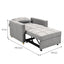 Sarantino Suri 3-in-1 Convertible Sofa Chair Bed Lounger - Light Grey-3