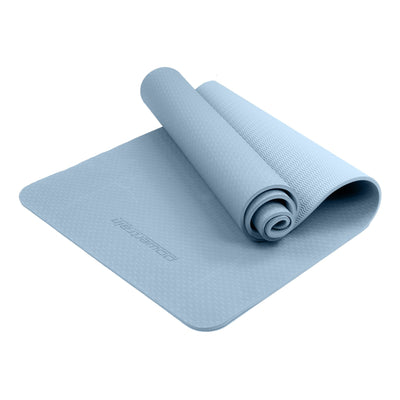 Powertrain Eco-friendly Dual Layer 6mm Yoga Mat | Sky Blue | Non-slip Surface And Carry Strap For Ultimate Comfort And Portability-1