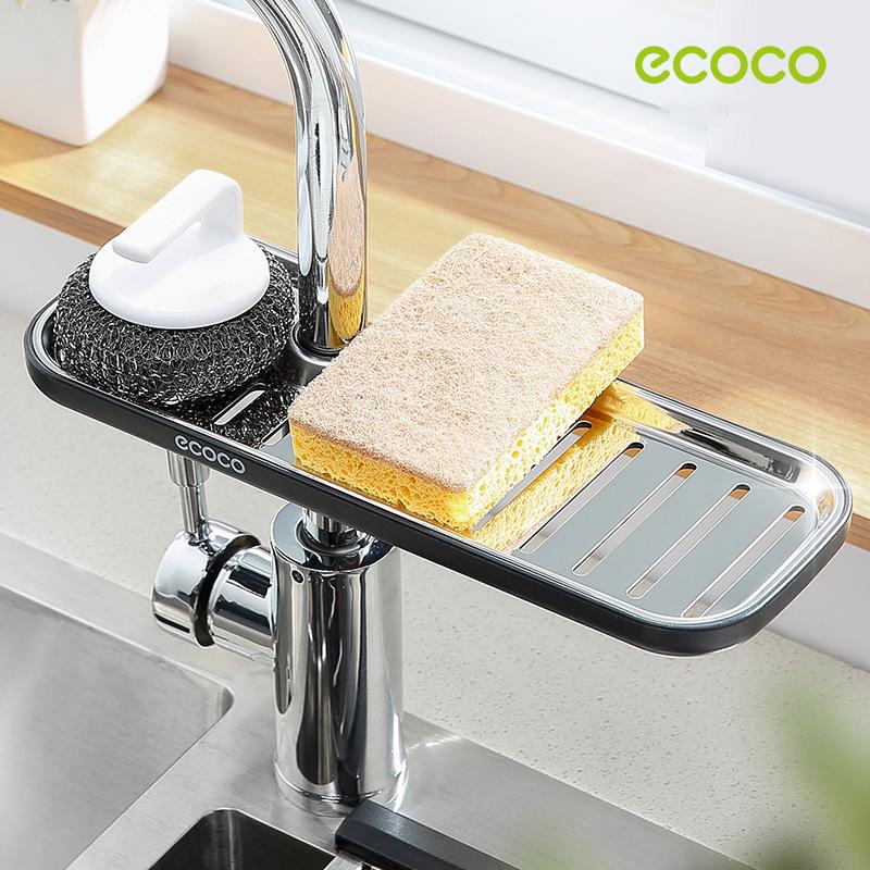 Ecoco Kitchen Drain Holder Sponge Sink Storage Rack Basket Organizer Shelf Bathroom AU-2