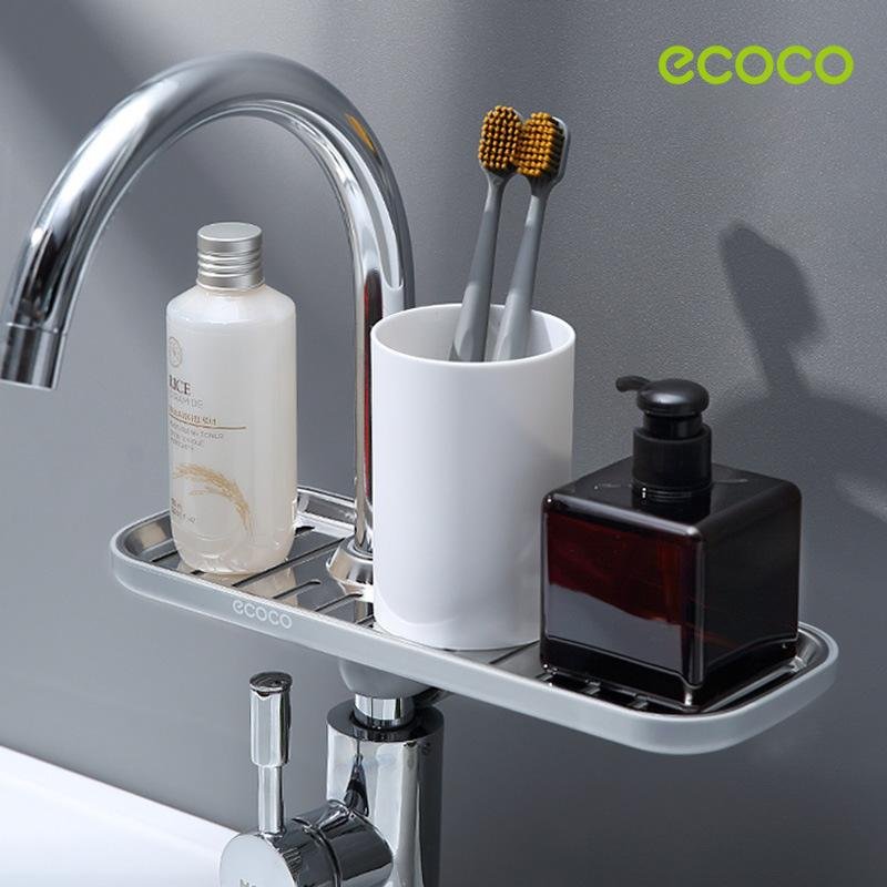 Ecoco Kitchen Drain Holder Sponge Sink Storage Rack Basket Organizer Shelf Bathroom AU-3