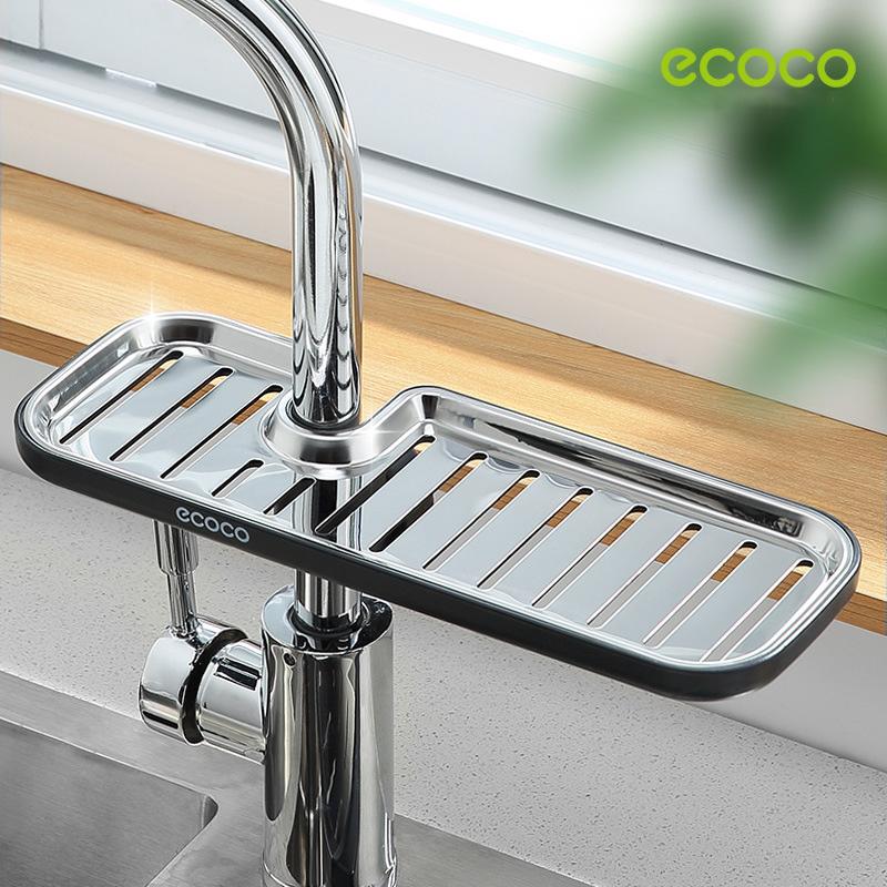 Ecoco Kitchen Drain Holder Sponge Sink Storage Rack Basket Organizer Shelf Bathroom AU-4