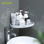 Ecoco Bathroom Corner Shower Shelf Corner Shower Caddy Shower Storage Organizer Wall Mounted for Bathroom, Kitchen, Toilet Black-3