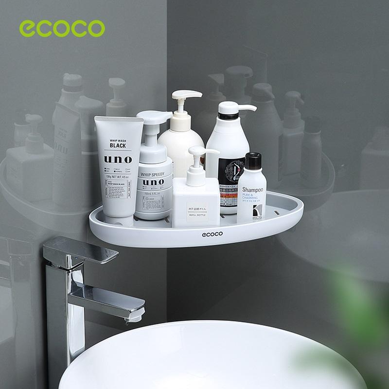 Ecoco Bathroom Corner Shower Shelf Corner Shower Caddy Shower Storage Organizer Wall Mounted for Bathroom, Kitchen, Toilet Grey-3