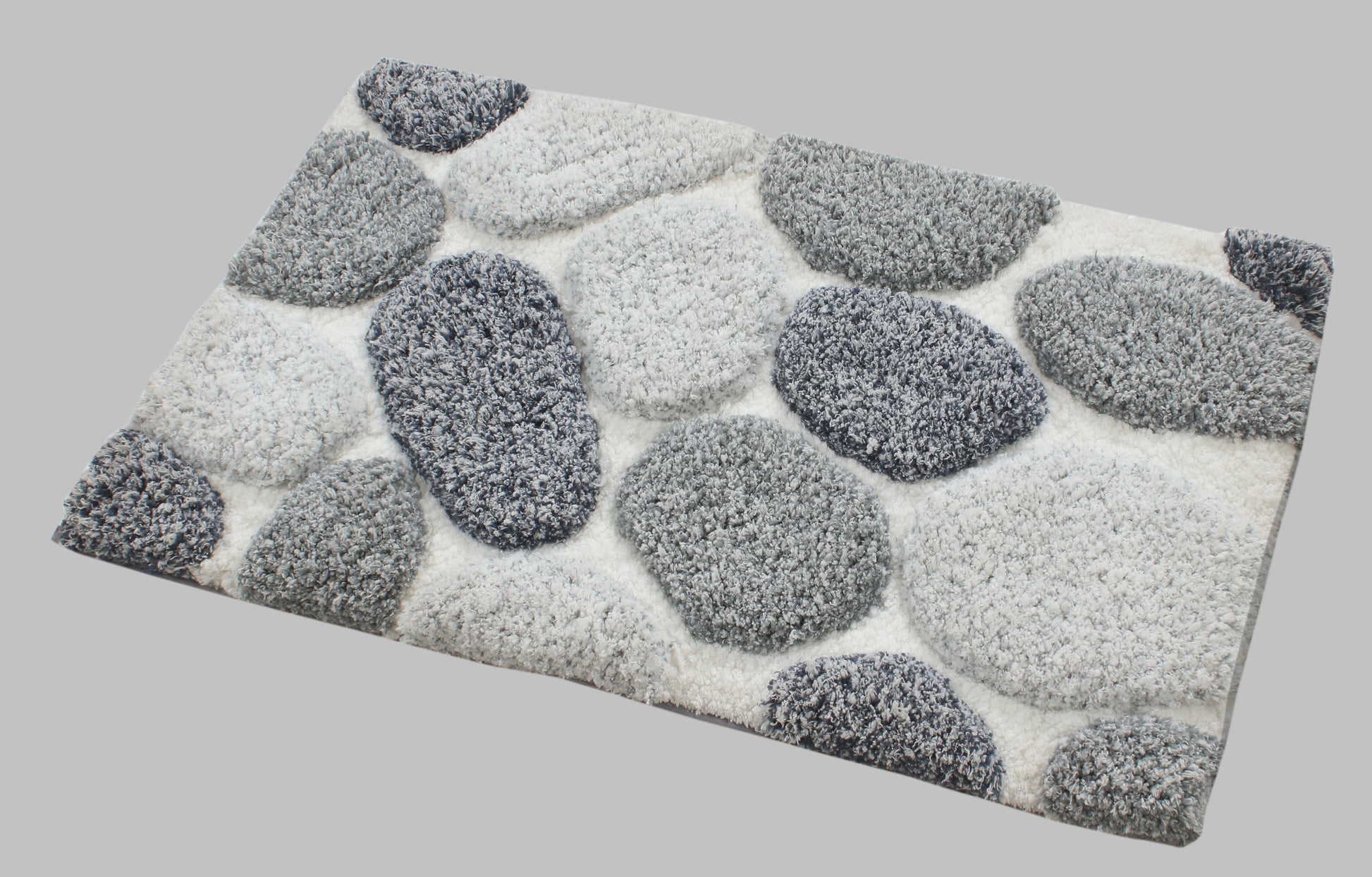 Pebble 3D Design Tufted Soft Pile Bathmat - 50x80-1