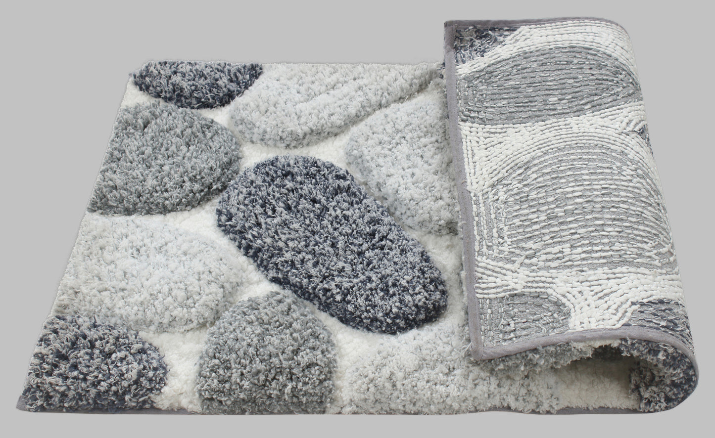 Pebble 3D Design Tufted Soft Pile Bathmat - 50x80-2