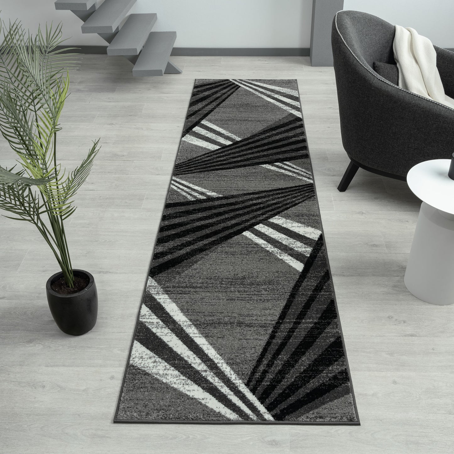 Adore Geometric Textural Rug - Grey - 160x230-5