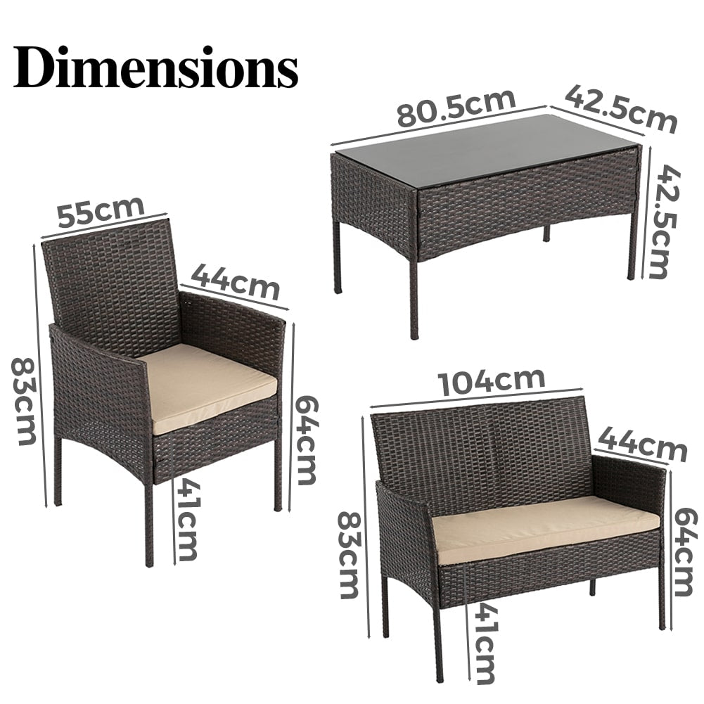 Breeze 4-Seat Wicker Outdoor Lounge Set-6