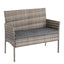 4 Seater Wicker Outdoor Lounge Set - Mixed Grey-4