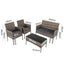 4 Seater Wicker Outdoor Lounge Set - Mixed Grey-6