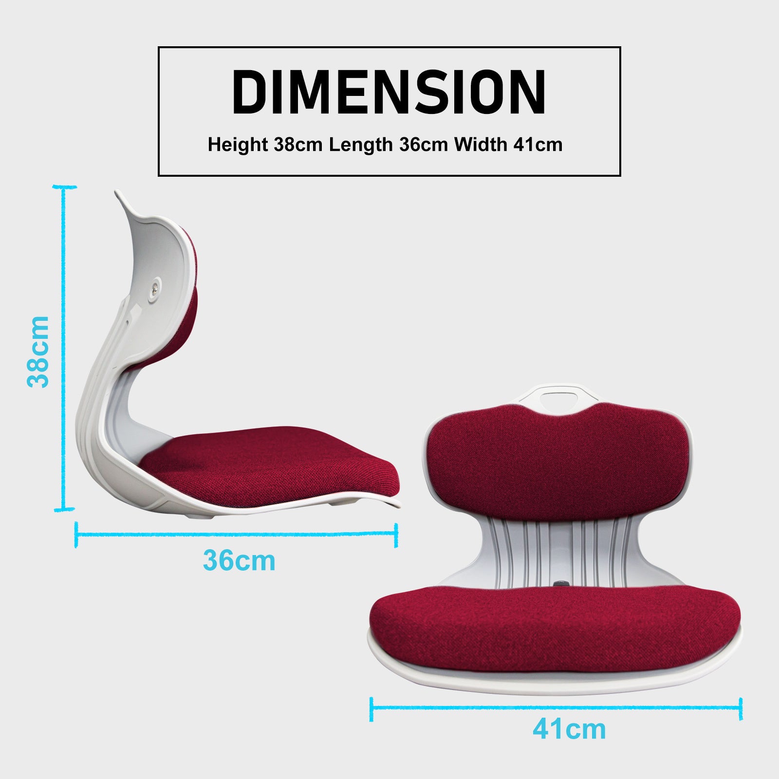 Slender Chair Posture Correction Seat Floor Lounge Padded Stackable RED-11