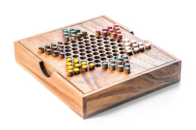 Chinese Checkers - wooden board game, strategy game, game for adults, game-0