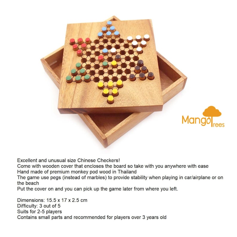 Chinese Checkers - wooden board game, strategy game, game for adults, game-5