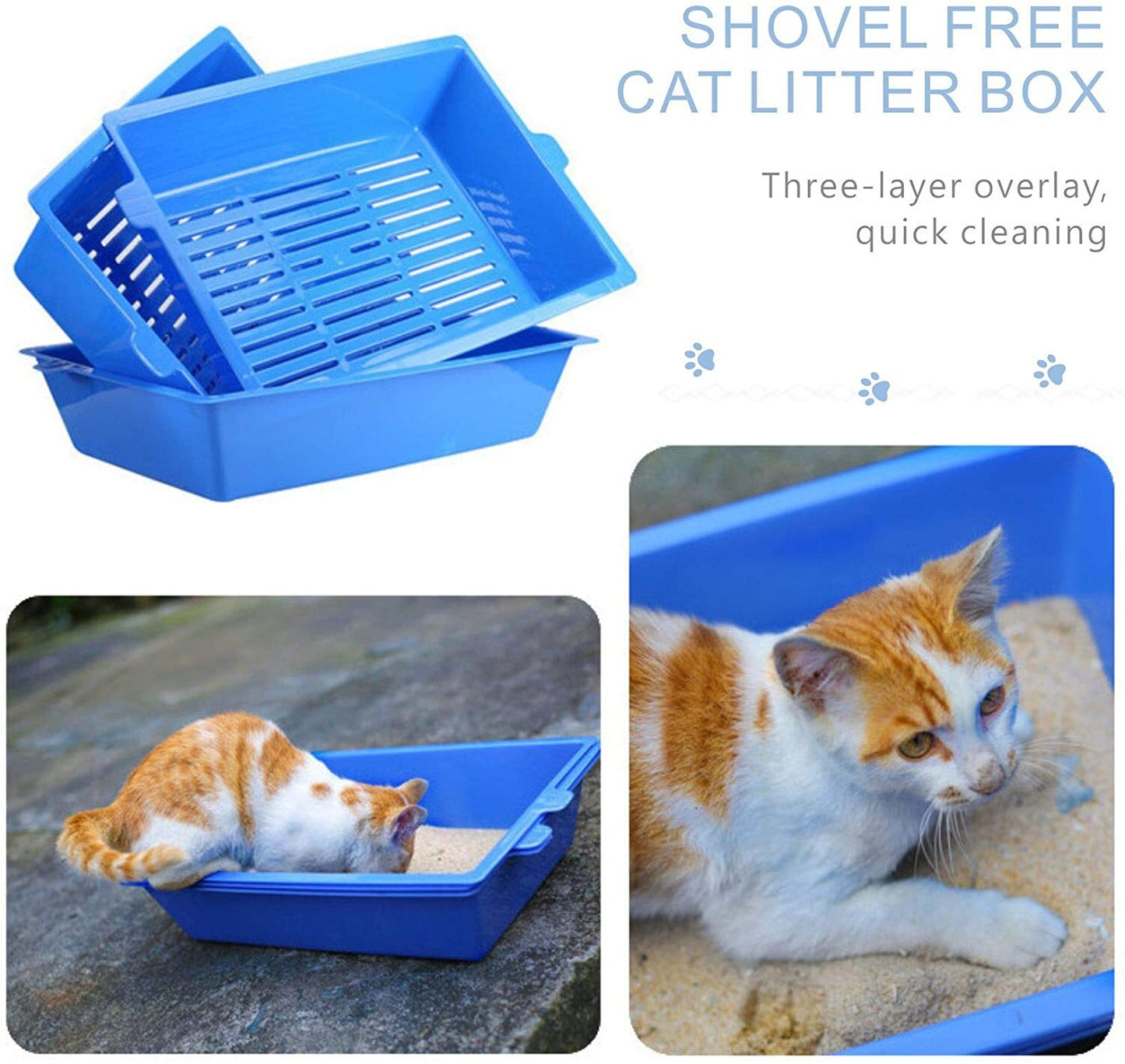 YES4PETS Lift and Sift Self Cleaning Kitty Litter Trays Cat Litter Tray Toilet Sifting Slotted Trays-5