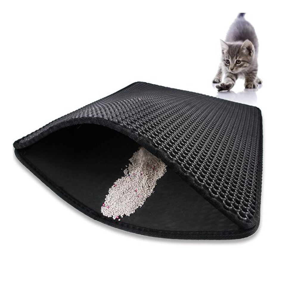 YES4PETS Double Layer Cat Litter Tray Trap Mat Catch Cat Litter House Box Pad Toilet Mat-0