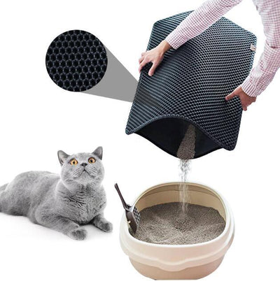 YES4PETS Double Layer Cat Litter Tray Trap Mat Catch Cat Litter House Box Pad Toilet Mat-1