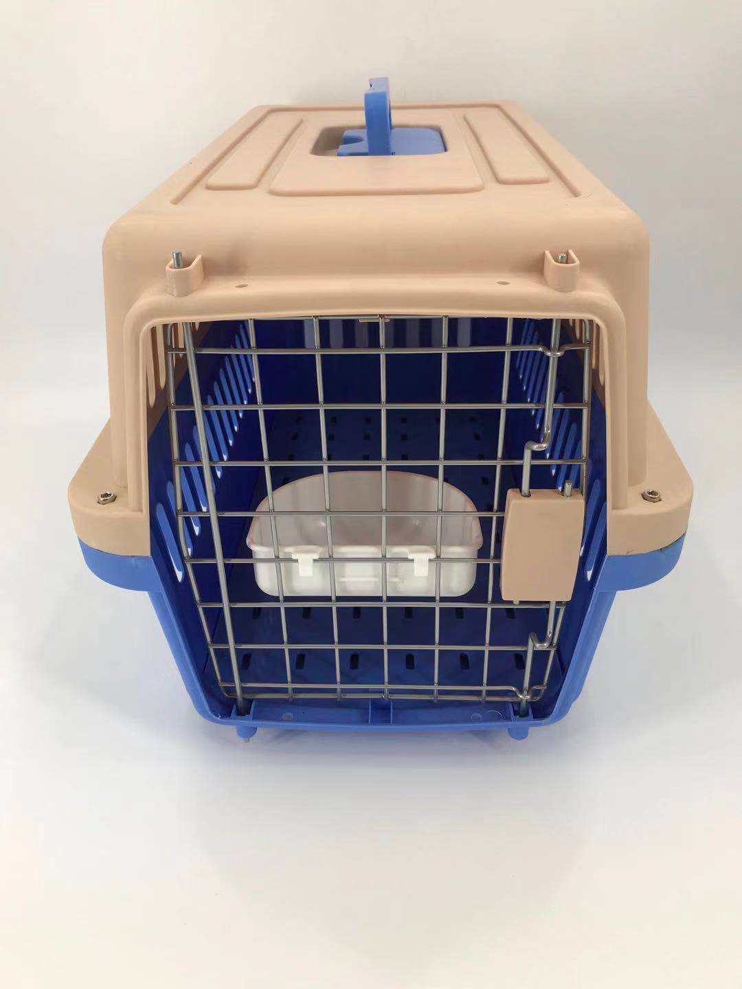 YES4PETS Medium Dog Cat Crate Pet Rabbit Carrier Airline Cage With Bowl & Tray-Blue-3