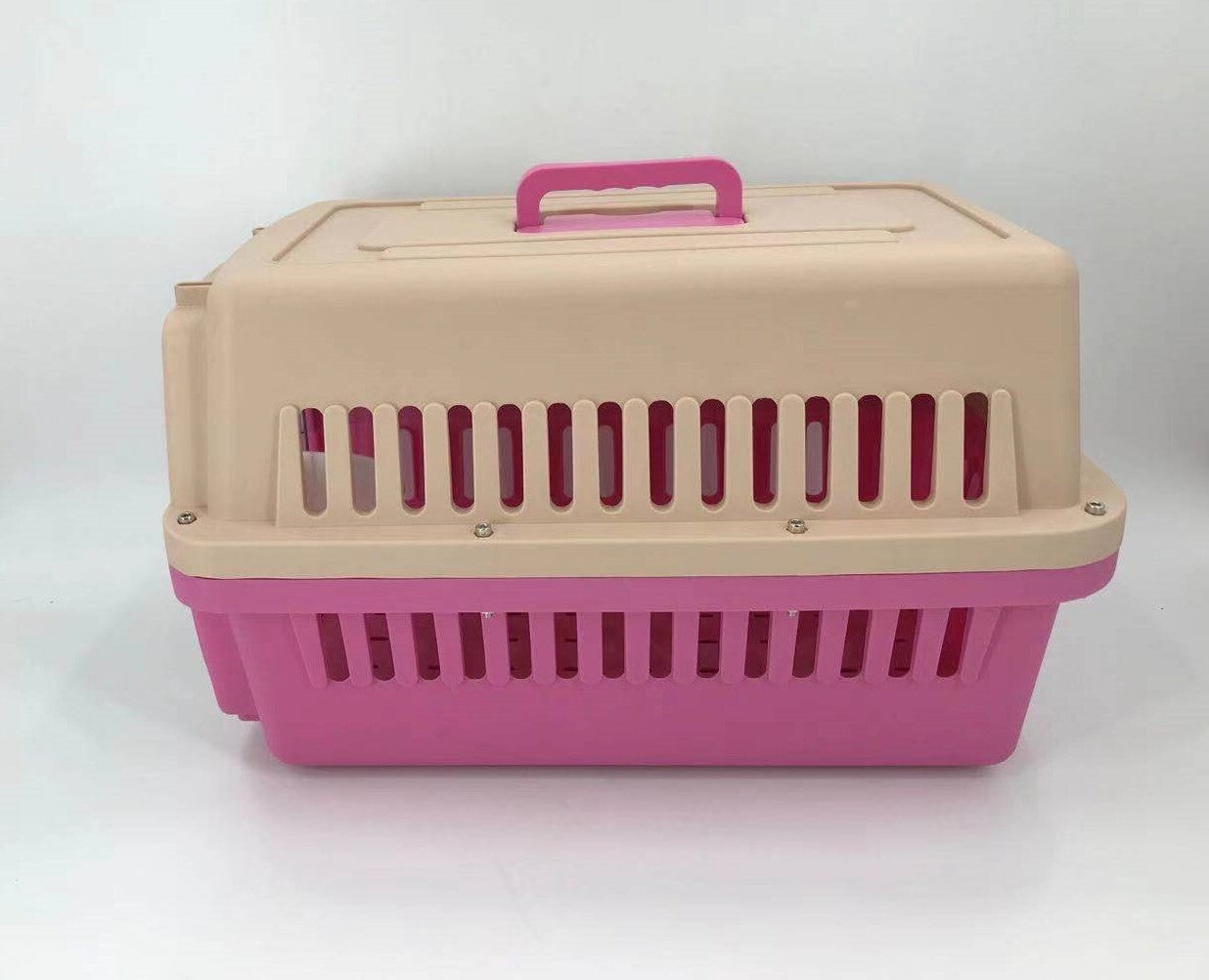 YES4PETS Medium Dog Cat Crate Pet Carrier Airline Cage With Bowl & Tray-Pink-3