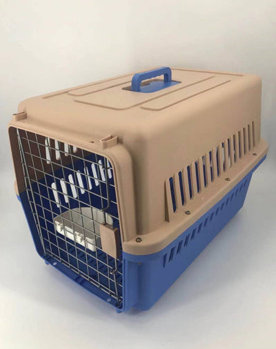 YES4PETS Large Dog Cat Crate Pet Carrier Rabbit Airline Cage With Tray And Bowl Blue-1