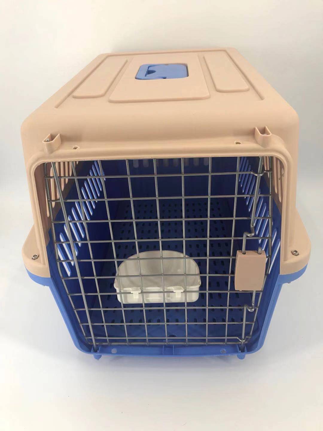 YES4PETS Large Dog Cat Crate Pet Carrier Rabbit Airline Cage With Tray And Bowl Blue-3