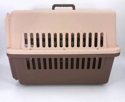 YES4PETS Large Airline Dog Cat Crate Pet Carrier Cage With Tray And Bowl Brown-1