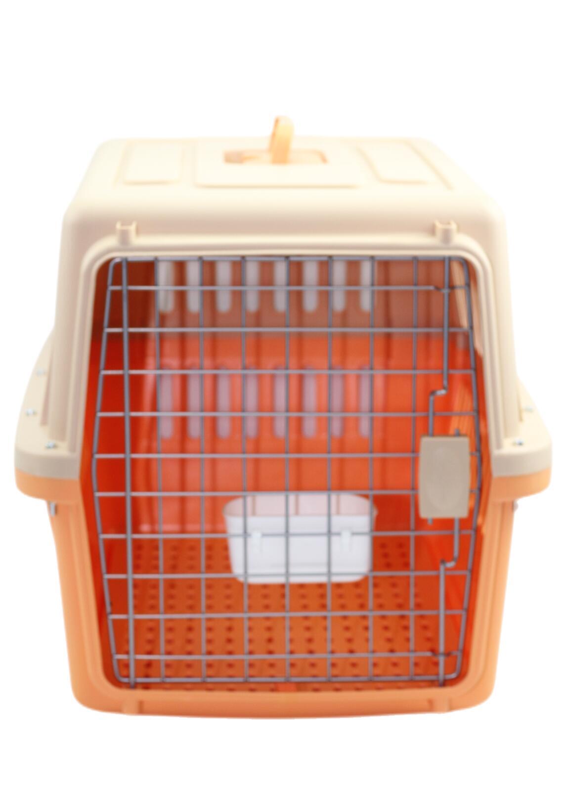 YES4PETS Large Dog Cat Crate Pet Carrier Rabbit Airline Cage With Tray And Bowl Orange-2