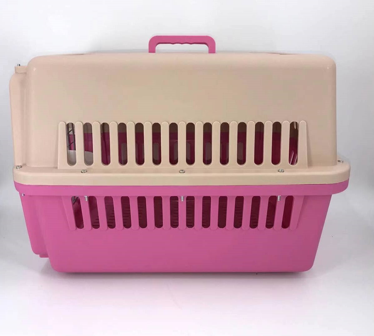 YES4PETS Large Dog Cat Crate Pet Carrier Airline Rabbit Cage With Tray And Bowl Pink-2