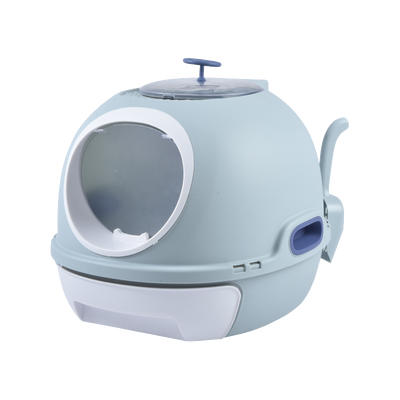 YES4PETS Hooded Cat Toilet Litter Box Tray House With Drawer & Scoop Blue-1