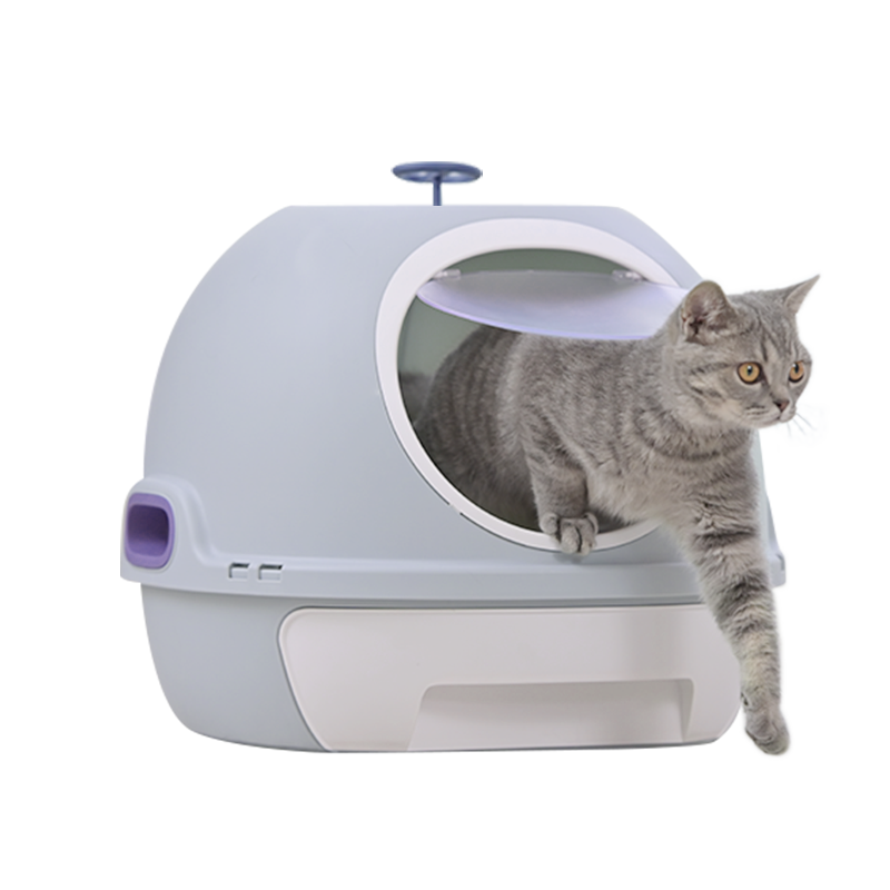 YES4PETS Hooded Cat Toilet Litter Box Tray House With Drawer & Scoop Blue-2