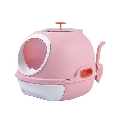 YES4PETS Hooded Cat Toilet Litter Box Tray House With Drawer & Scoop Pink-0