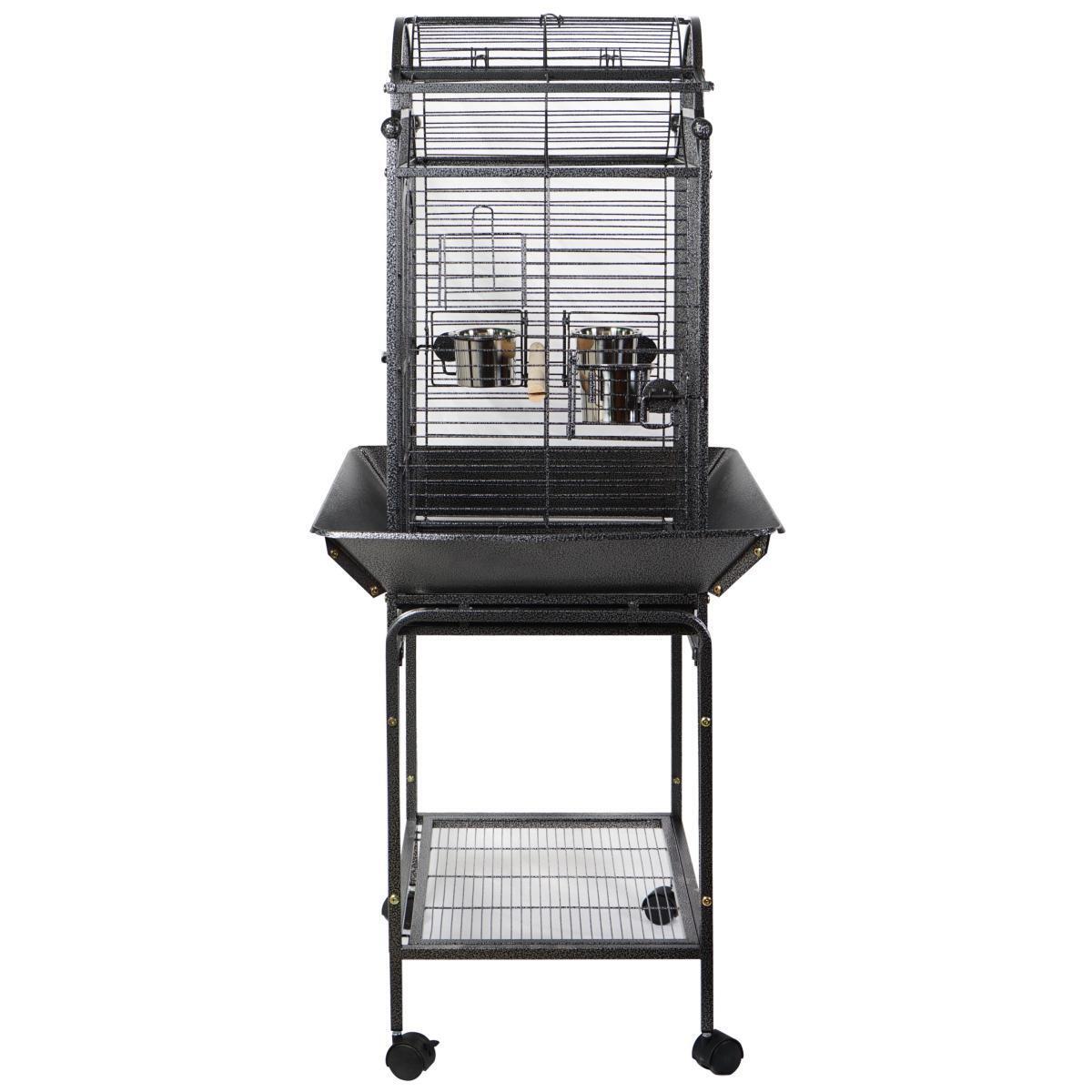 YES4PETS Large Bird Budgie Cage Parrot Aviary Carrier With Stand & Wheel-3