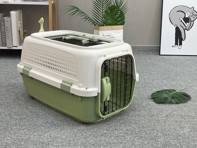 YES4PETS Medium Dog Cat Rabbit Crate Pet Kitten Carrier Parrot Cage Green-0