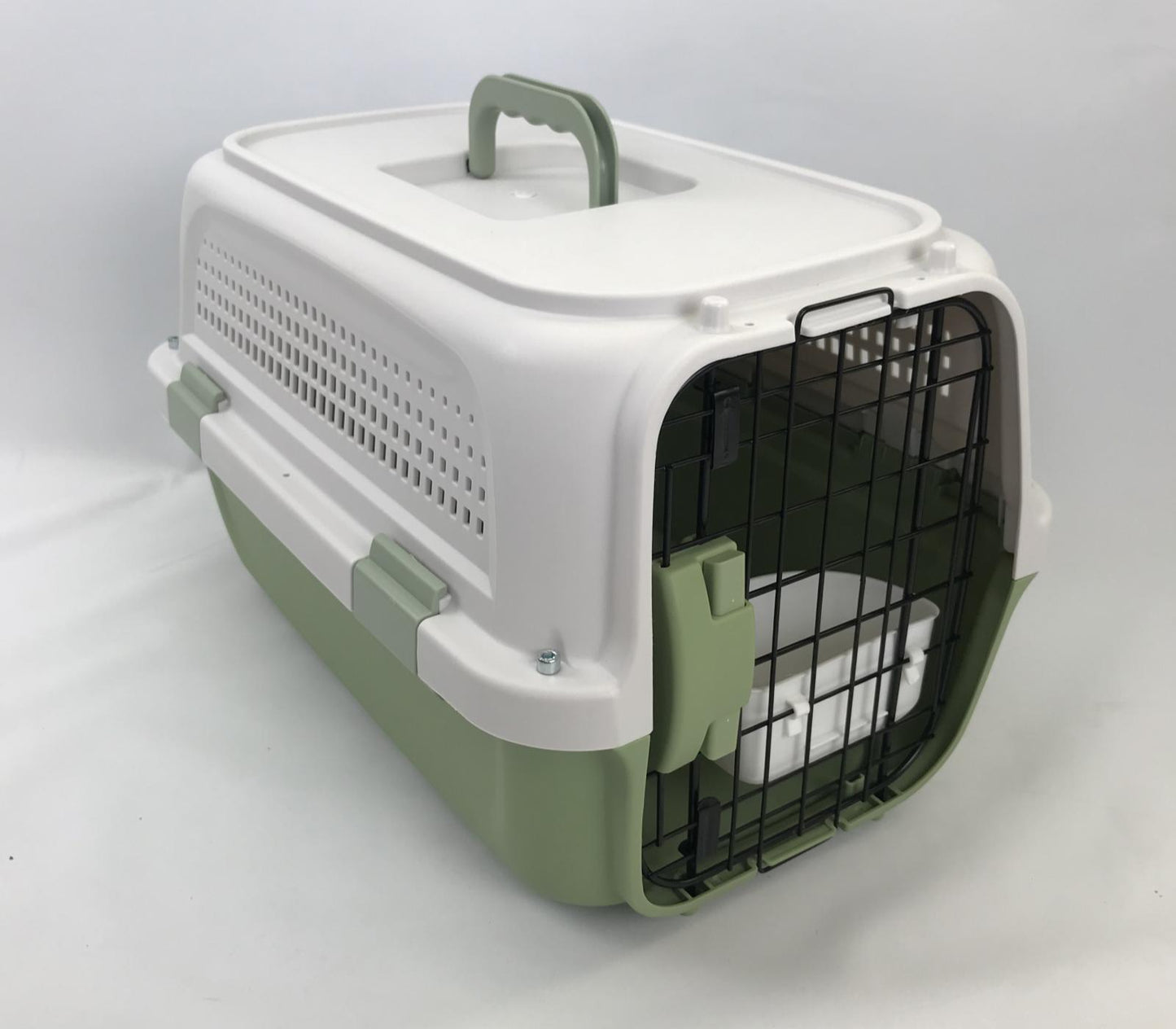 YES4PETS Medium Dog Cat Rabbit Crate Pet Kitten Carrier Parrot Cage Grey Green-0