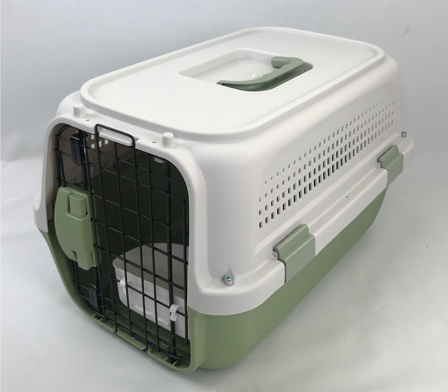 YES4PETS Medium Dog Cat Rabbit Crate Pet Kitten Carrier Parrot Cage Grey Green-1