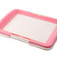 YES4PETS Large Portable Dog Potty Training Tray Pet Puppy Toilet Trays Loo Pad Mat Pink-0