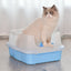 YES4PETS Large Deep Cat Kitty Litter Tray High Wall Pet Toilet Tray With Scoop Blue-0