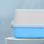 YES4PETS Large Deep Cat Kitty Litter Tray High Wall Pet Toilet Tray With Scoop Blue-3